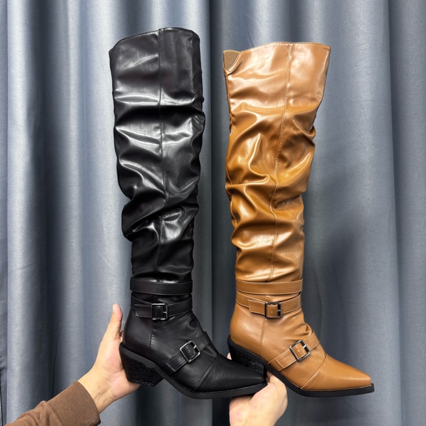 R1809-1 新款女士长靴有拉链内里加绒