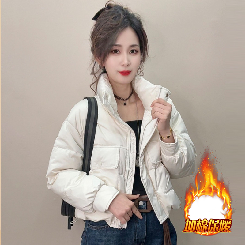 设计感立领百搭休闲短款羽绒棉服女2025冬季新款韩版时尚保暖外套