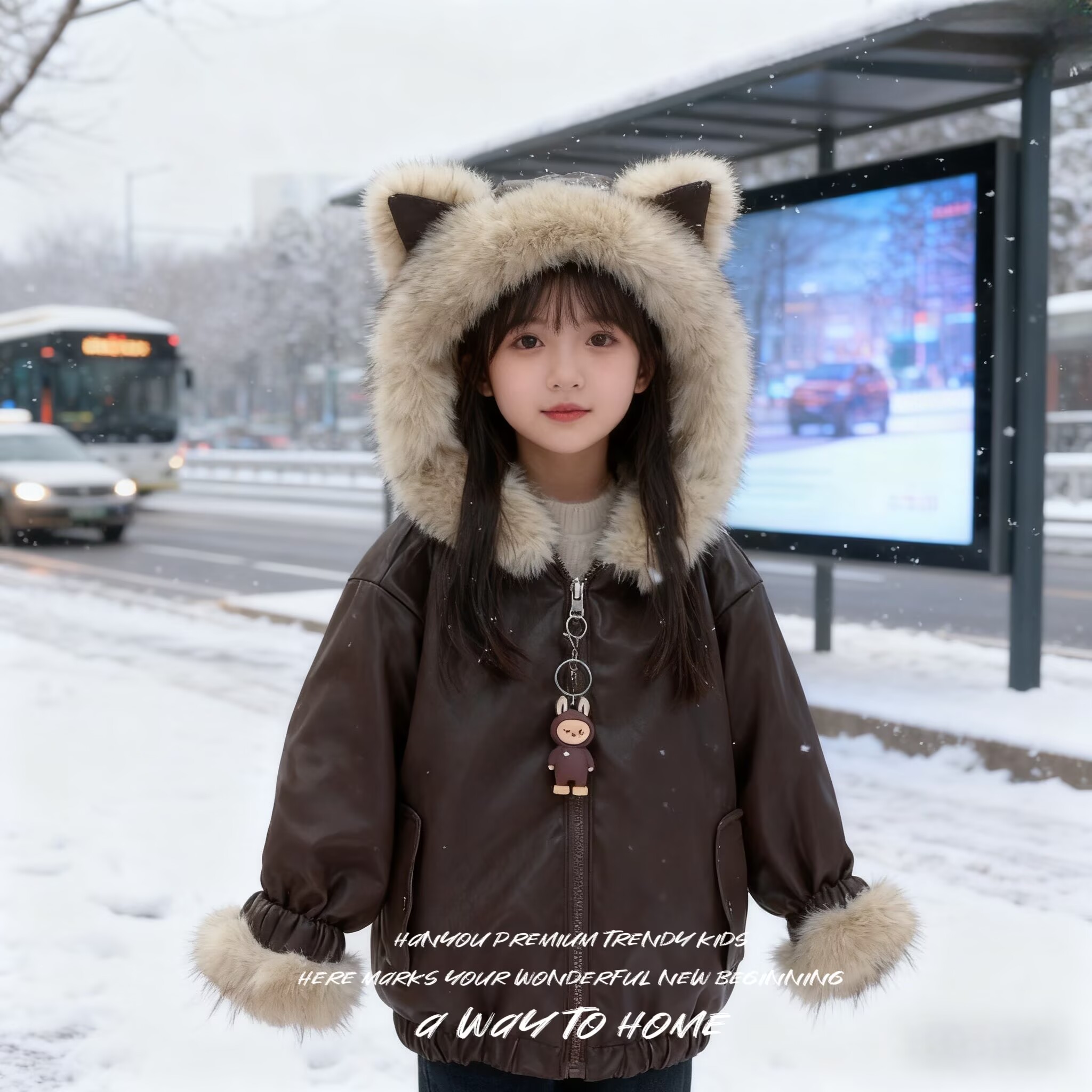 女童冬季皮衣2025新款儿童女童外套女2025新款爆款洋气
