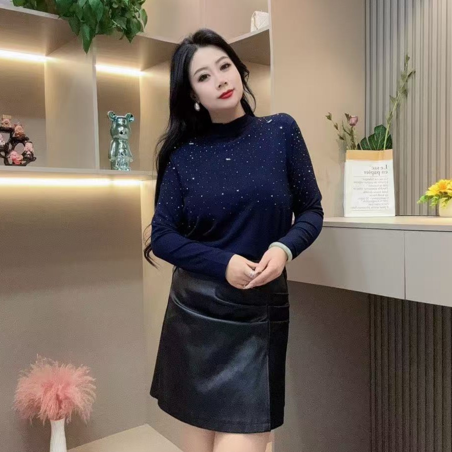 冬季加绒上衣-千 68533 休闲潮流亮闪打底设计胖MM大码女装新款