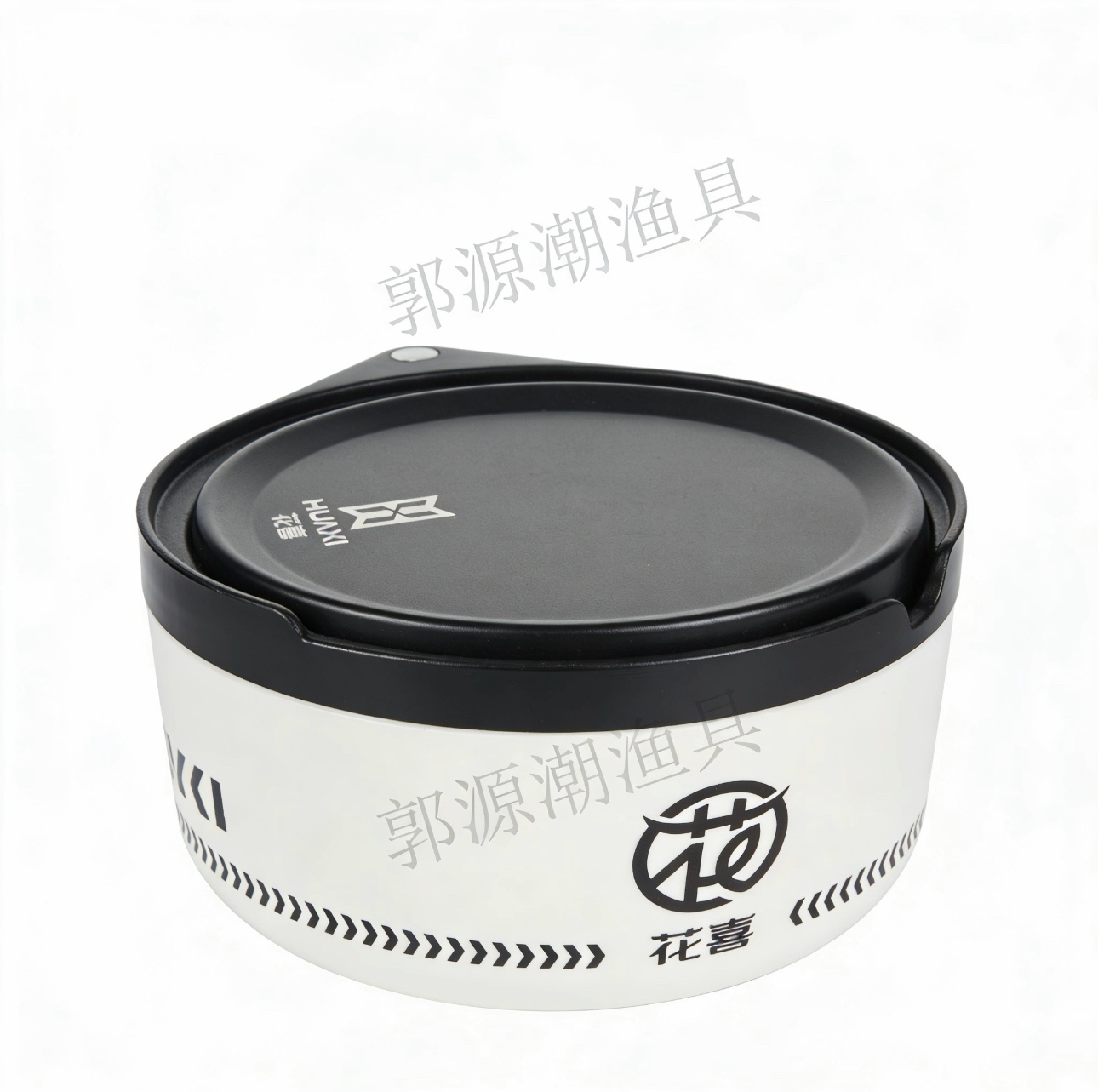 花喜加深散炮食盒黑金黑盖白盒搭配全磁一线V型不锈钢拉饵盘组合