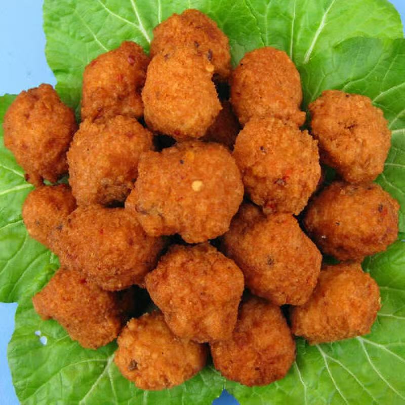 信阳固始县农家纯手工油炸绿豆圆子河南特产