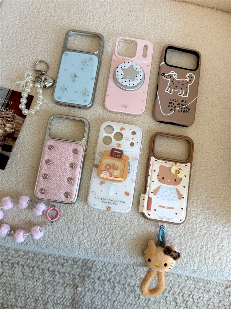 个性滴胶雪花磁吸面包铆钉适用iPhone17pro手机壳苹果16pro手链15