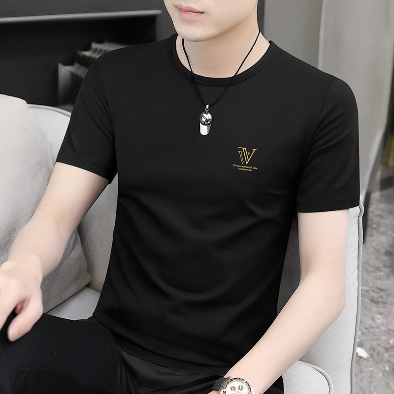 10A级抑菌冰丝莫代尔男士短袖t恤夏季2025新款半袖体恤上衣服男装