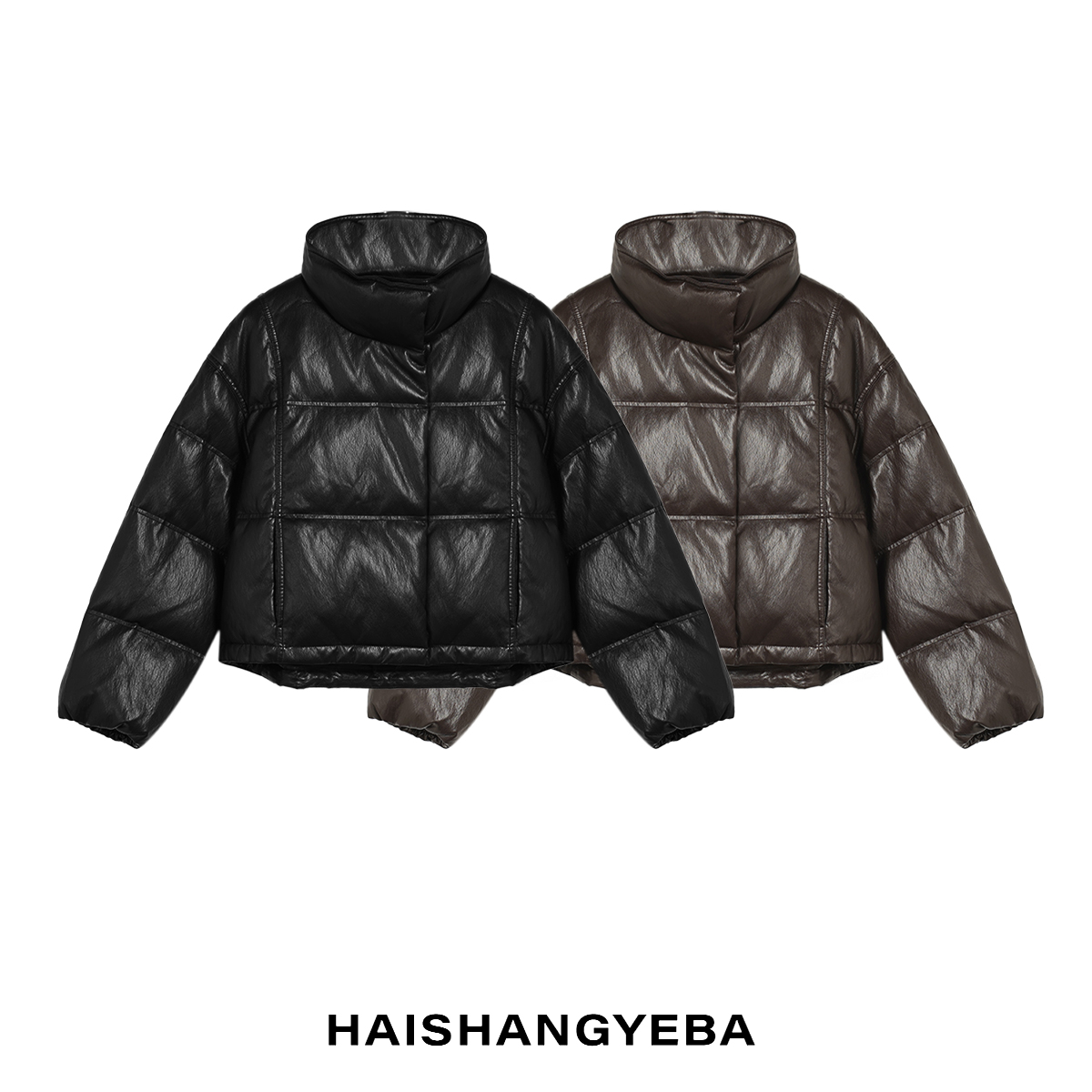 【海上叶爸】新款2025秋冬百搭90白鹅绒立领宽松厚款短羽绒服