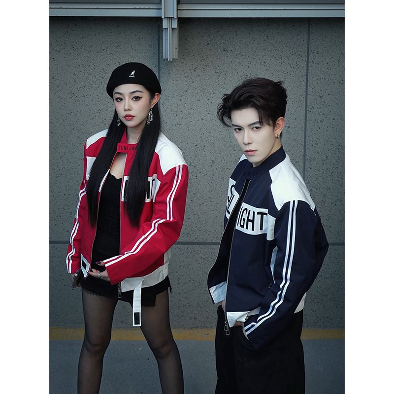 痞帅pu皮机车服夹克男女秋季美式复古情侣外套vintage短款棒球服