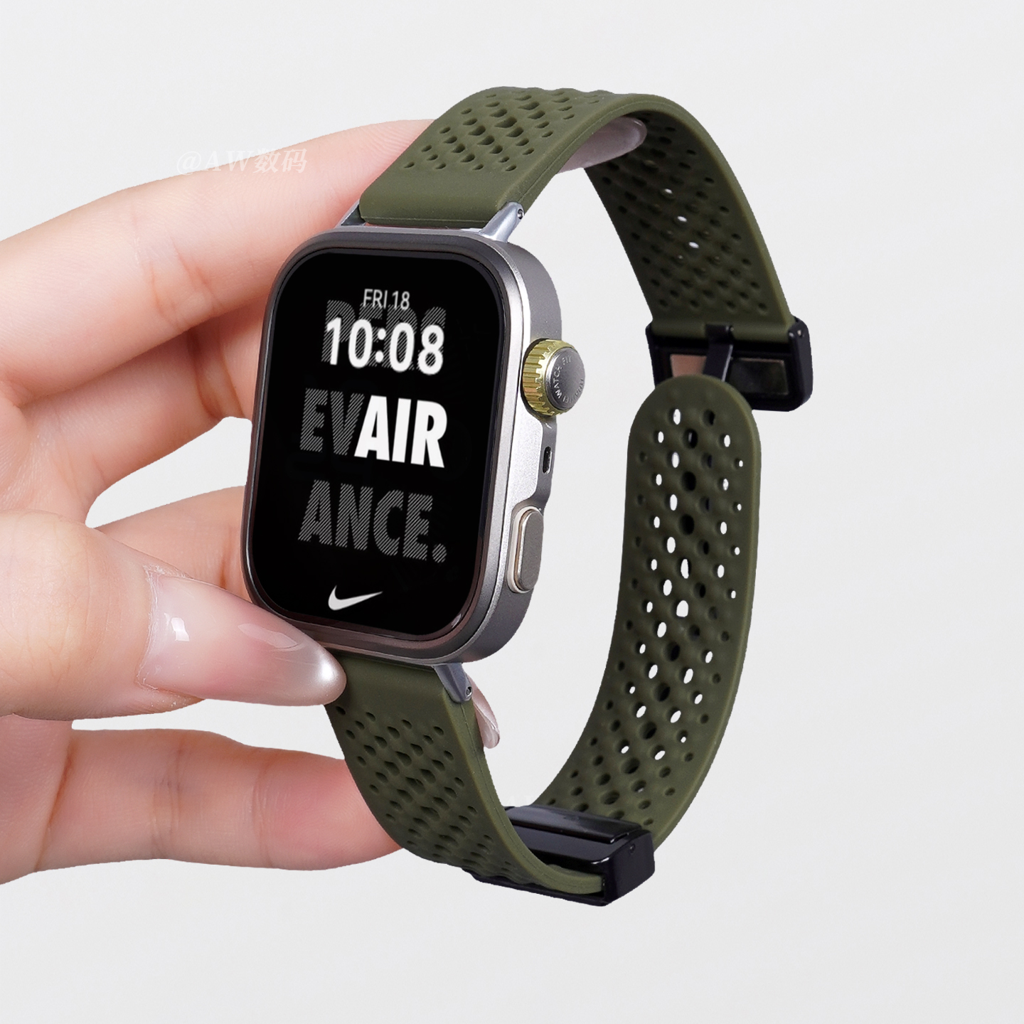 AW适用华为Watch FIT4pro表带fit3/fit2手表透气硅胶运动磁吸扣男