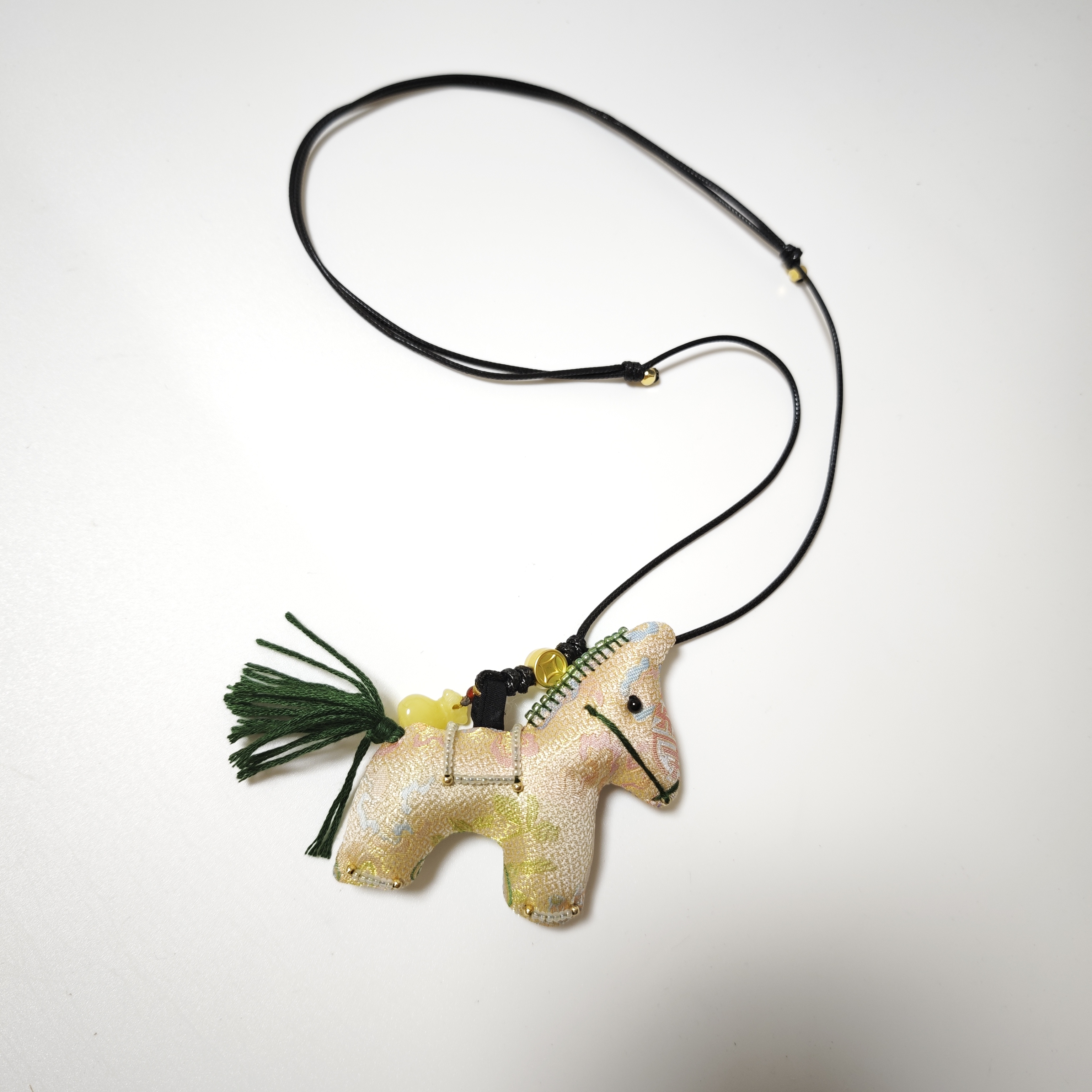 合金项链 可爱绿色原创设计小马配饰洋气纯手工新中式女情侣饰品