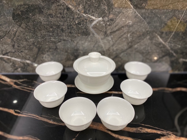 潮州骨瓷茶具家用商用一套配六个杯子不带礼盒3寸110毫升冲三杯