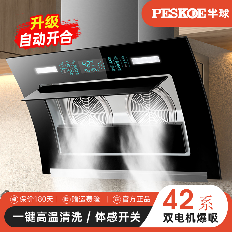 半球双电机厂家直销小户型出租房家用侧吸大吸力抽油烟机侧吸吸油