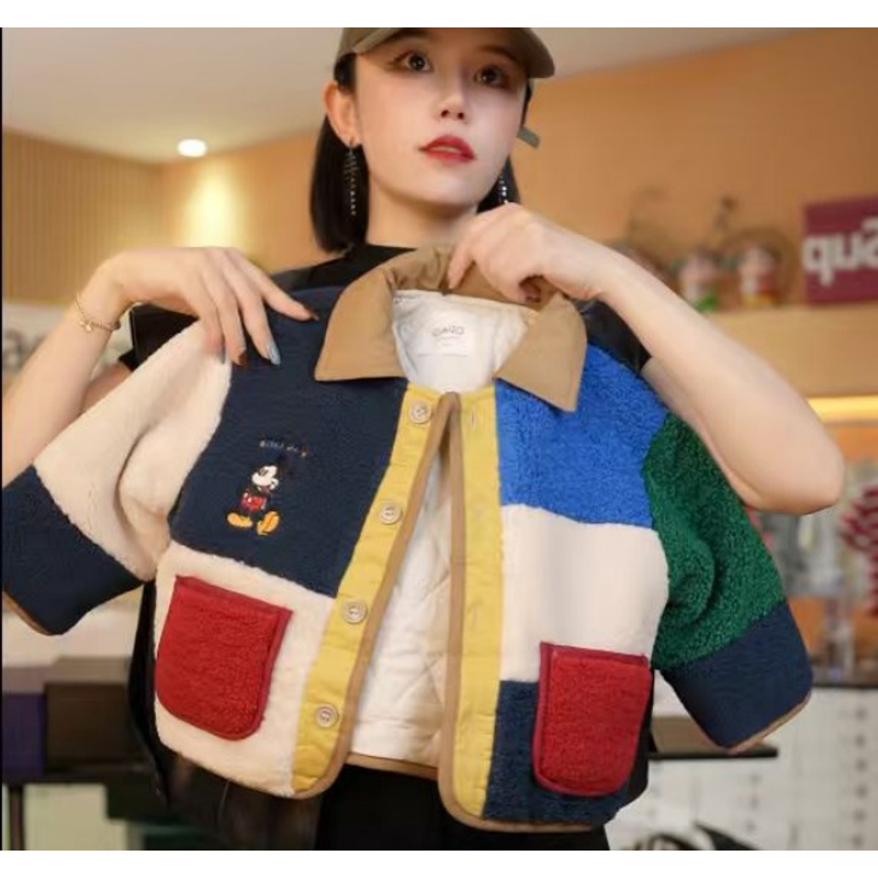 【糖果米奇】羊羔毛男童女童外套儿童加厚韩版童装冬季翻领保暖棉衣