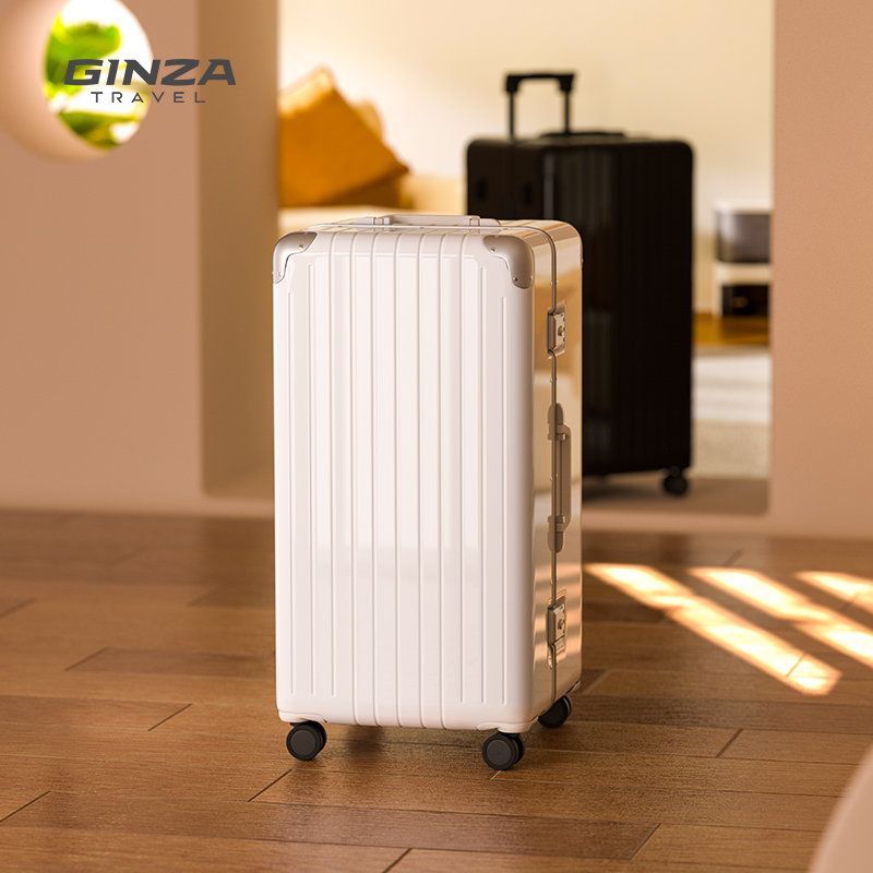 银座高颜值Trunk铝框行李箱女登机旅行箱20寸大容量男静音6753K