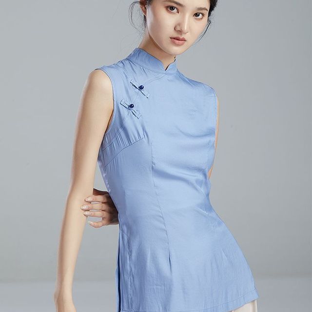 古典舞练功服女上衣中国风飘逸身韵服无袖舞蹈形体服演出服夏