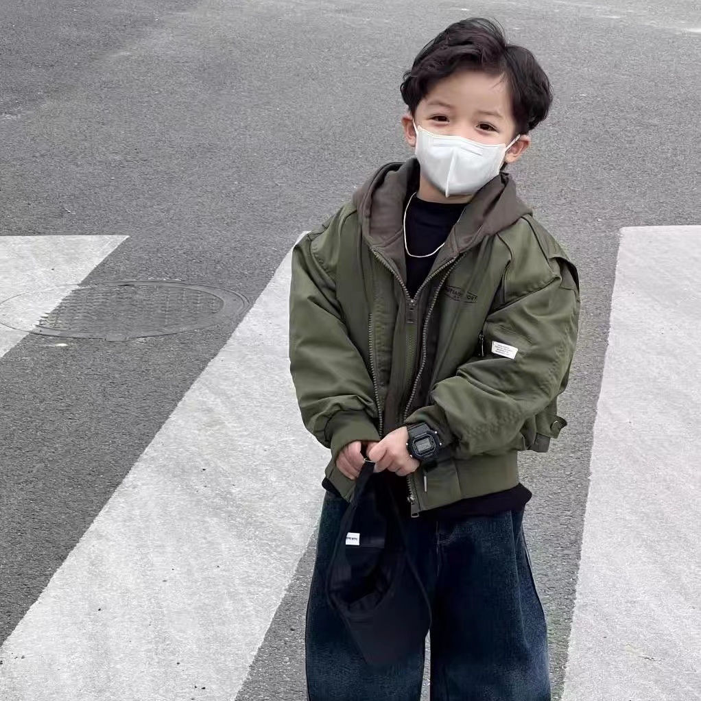 男童外套秋冬季中厚夹克上衣加绒加厚帅气秋冬男宝宝儿童冬装童装