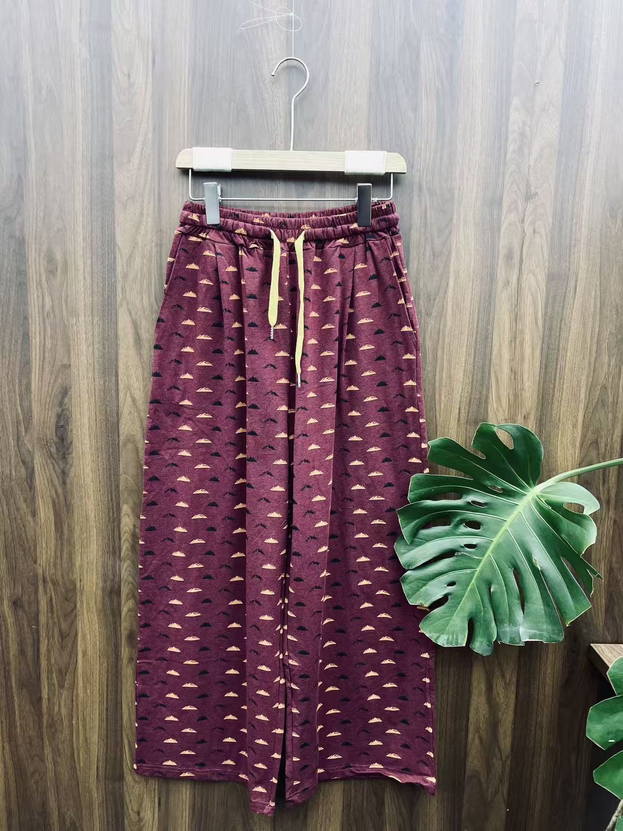 小崔姐【现货】冬季新款百搭套装休闲裤家居印花加大码可舒适