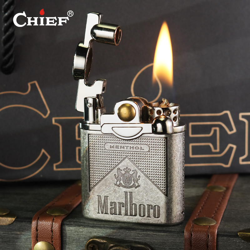 CHEIF万宝路 骆驼 升级款纯铜复古摇臂煤油打火机创意点火器