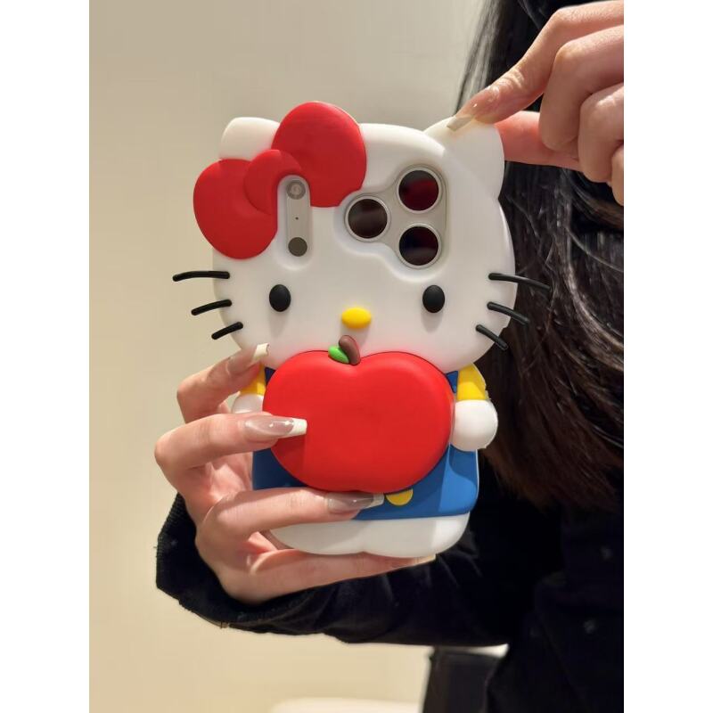 卡通可爱硅胶抱苹果猫咪适用于iphone17promax苹果16手机壳15新款