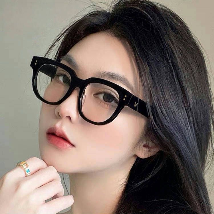 黑色大框眼镜近视女可配度数变色素颜神器大脸显瘦眼睛框镜架潮