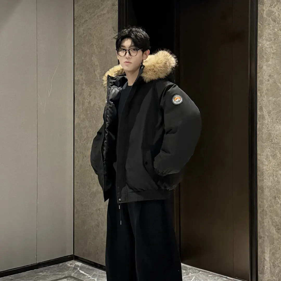 HN潮牌-【可拆卸大毛领棉服】冬季新款连帽棉衣情侣保暖百搭派克服