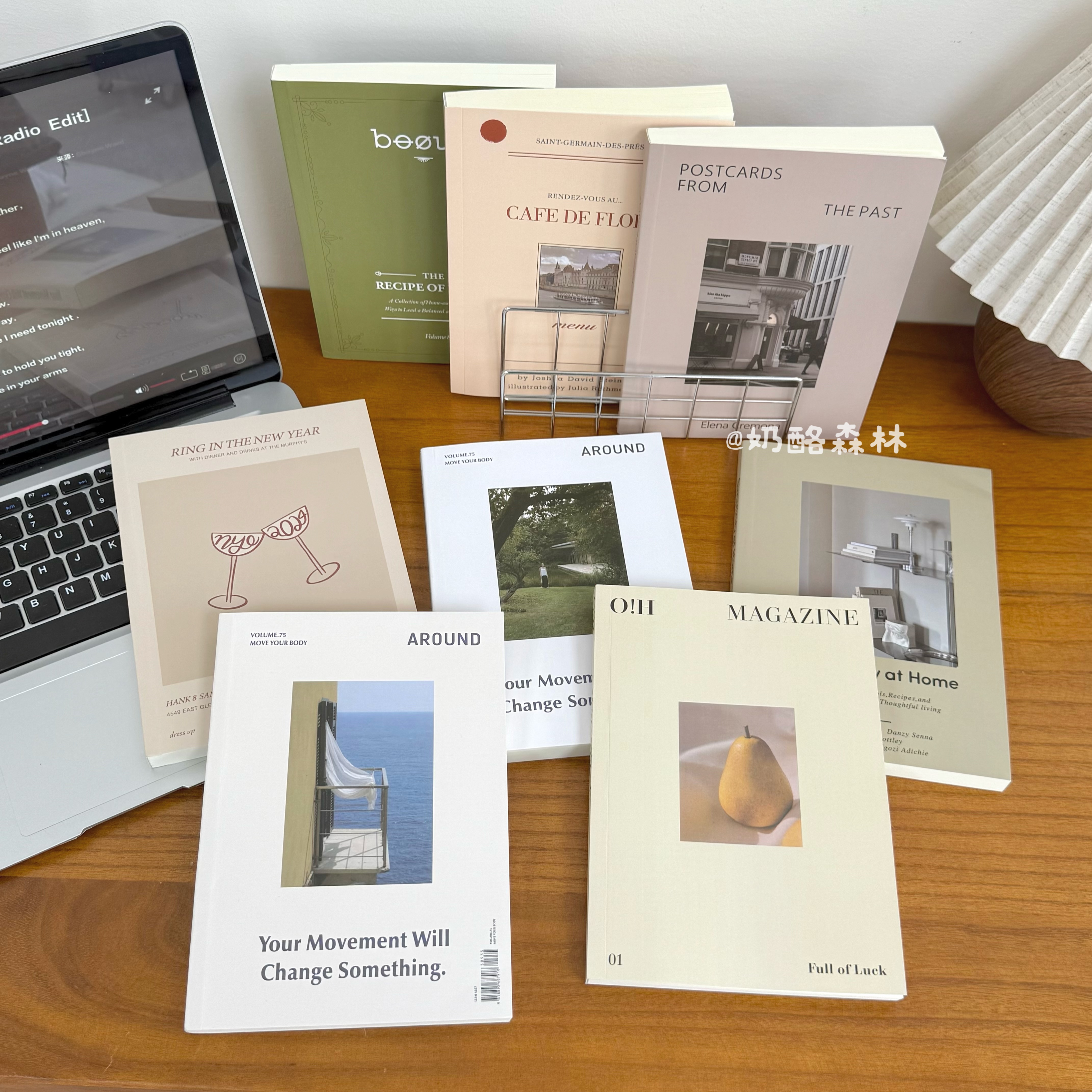 高级感英文书拍照道具假书杂志装饰书法式复古客厅桌面装饰品摆件