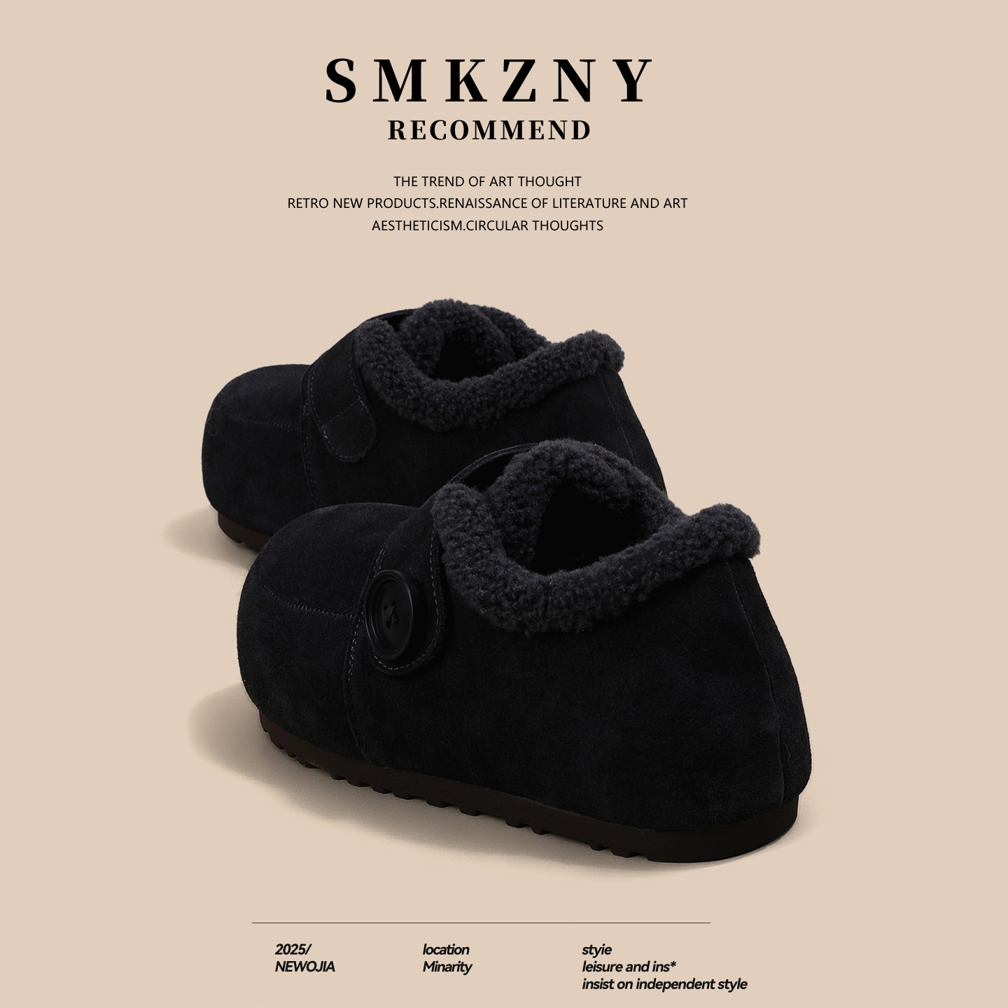 灰色勃肯鞋卡皮巴拉大头加厚加绒毛毛女鞋内增高2025冬季新款棉鞋