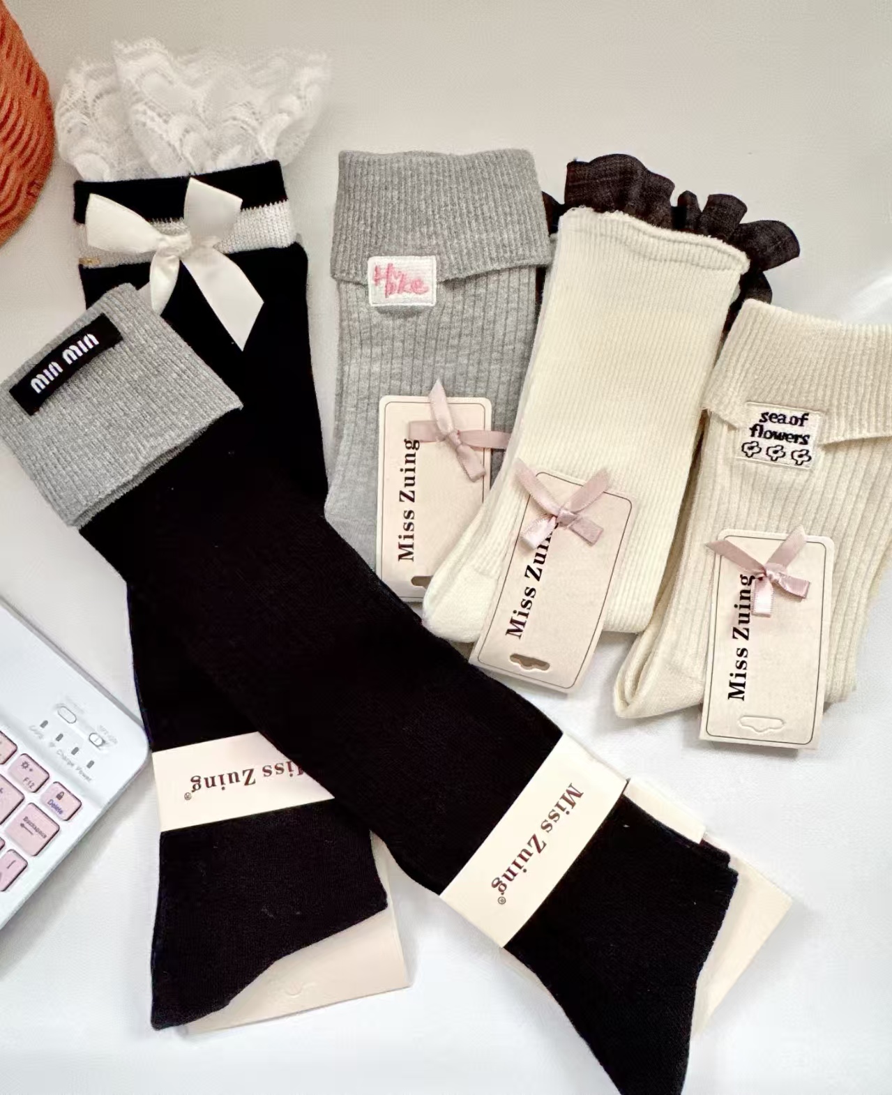 ◀女袜组合链接▶中筒袜极简风复古港风公主风常规款