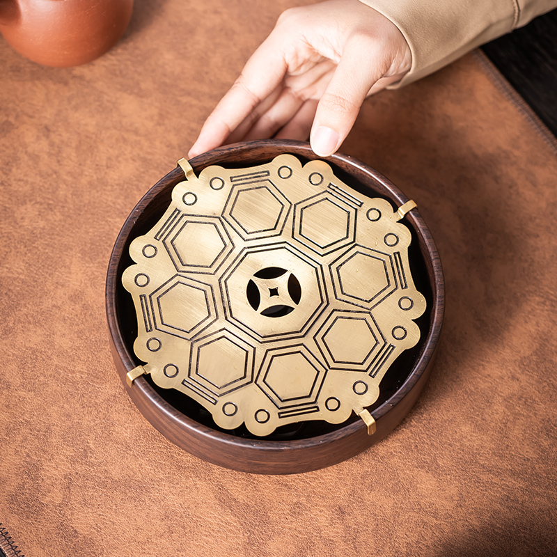 实木壶承新中式复古家用干泡台储水茶承紫砂壶盖碗茶托盘高端精致