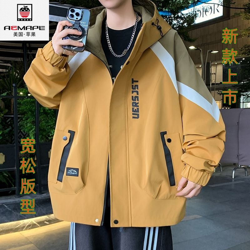 美国苹果休闲连帽宽松潮流韩版百搭春秋季学生港风青少年ins帅气
