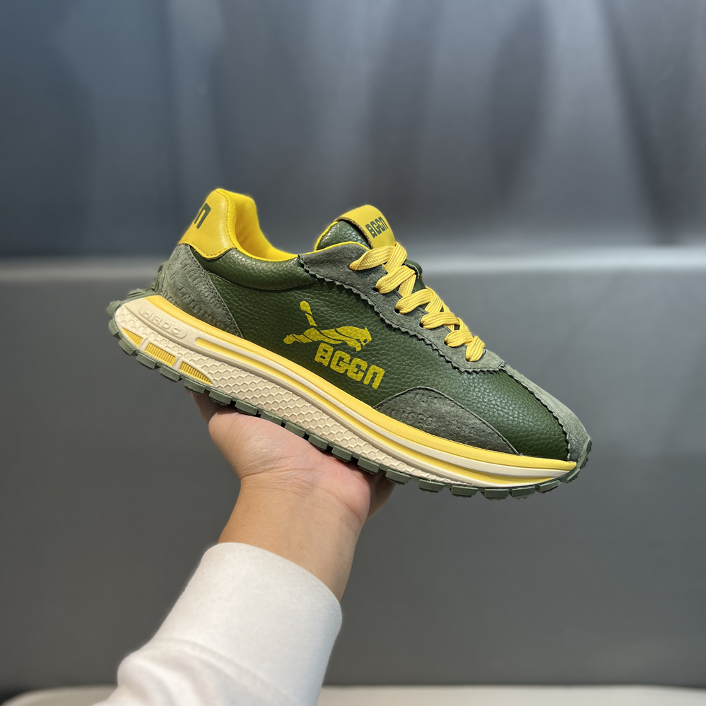 轻奢男士潮流休闲鞋时尚运动百搭软底软面舒适老爹鞋秋冬圆头系带