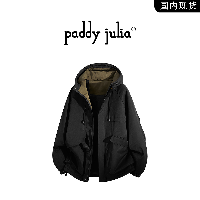 Paddy julia美式高级感连帽棉衣男款秋冬季加棉保暖时尚外套男装