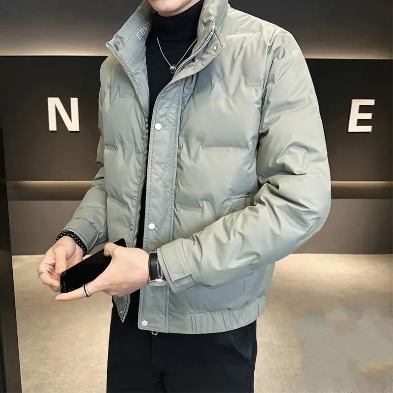 啄木鸟2025秋冬轻薄服男士外套免洗保暖休闲立领加厚上衣潮