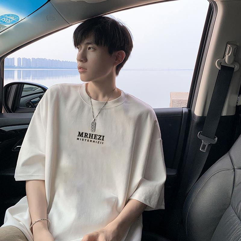 范哲萨青少年短袖t恤男纯棉2025夏季新款重磅潮牌宽松休闲运动学