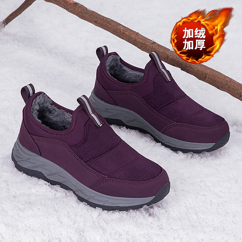 舒适鞋安全老人鞋官方正品旗舰老人棉鞋女冬季加绒保暖妈妈鞋防滑
