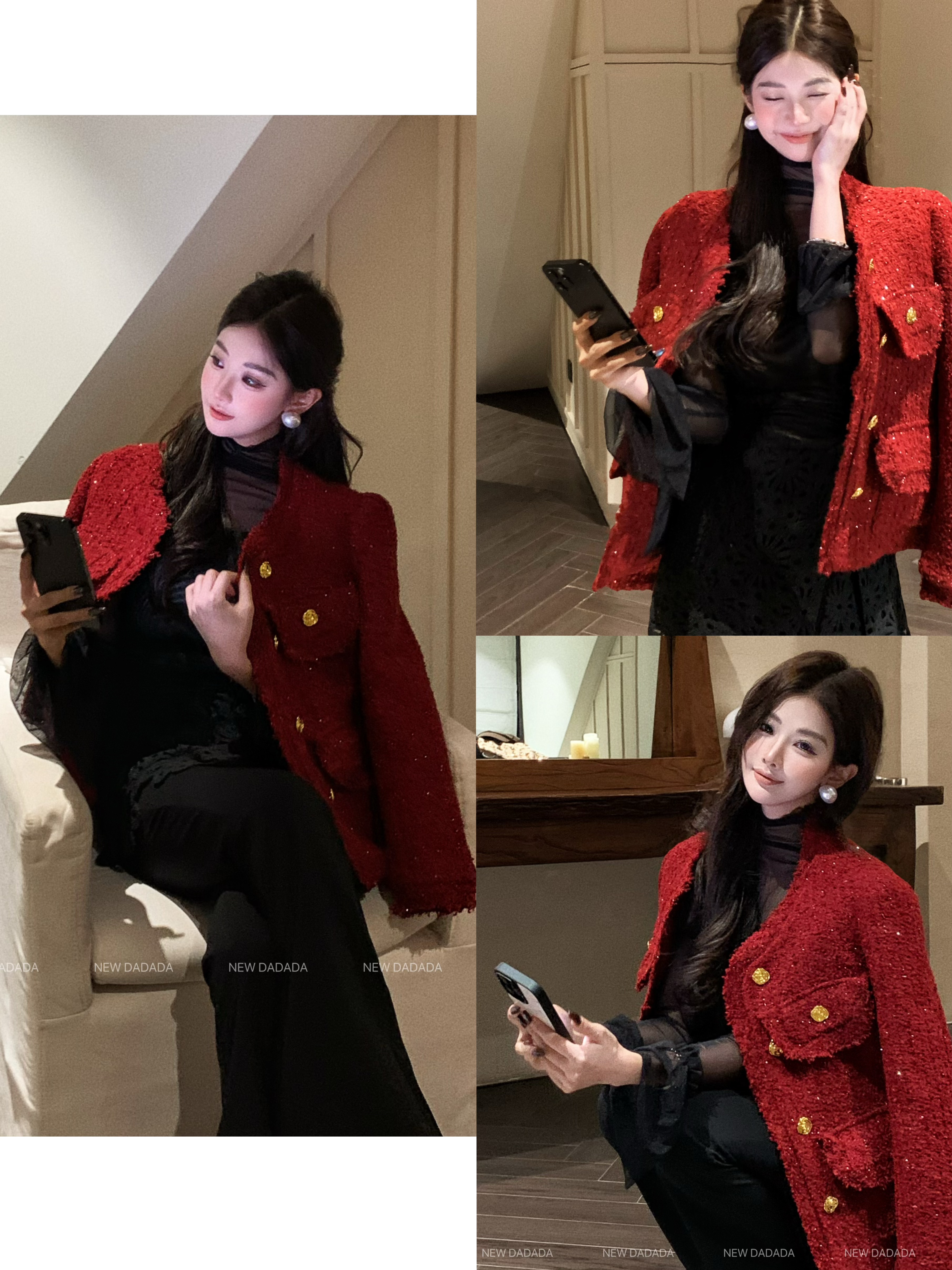 利达 NEW DADADA【霓裳羽衣】时尚休闲修身气质羽绒服外套CHM3751