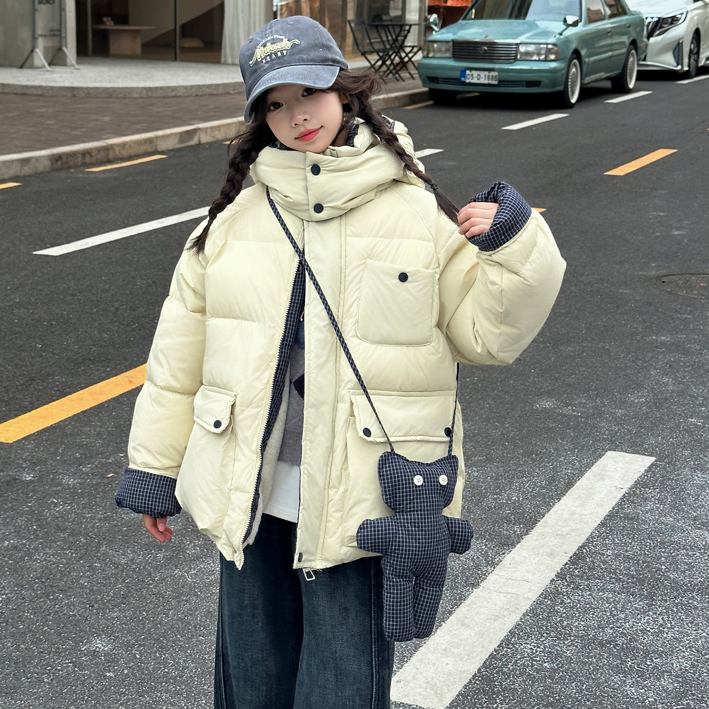 女童棉服冬装2025新款洋气羽绒棉衣大童女孩加厚外套儿童冬季棉袄