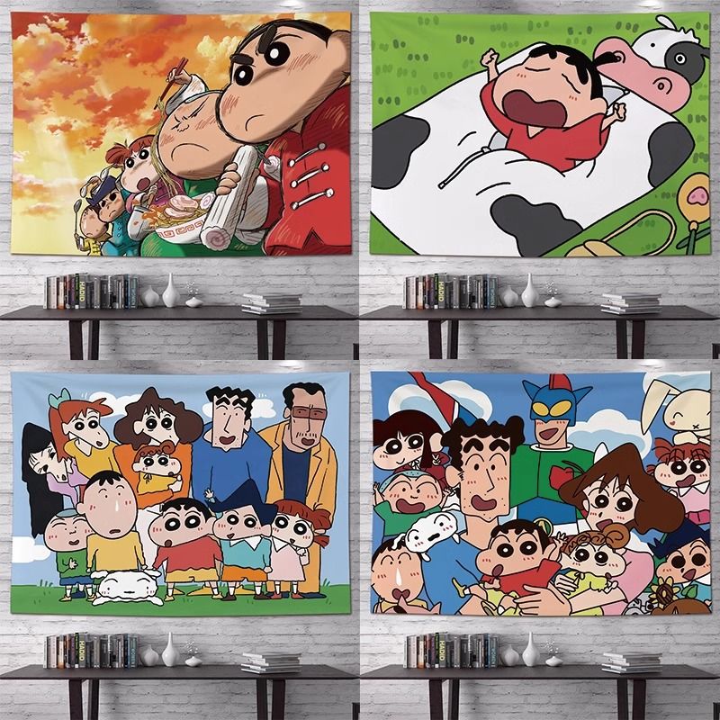 蜡笔小新背景布挂布墙布卧室床头宿舍装饰ins改造挂毯民宿系