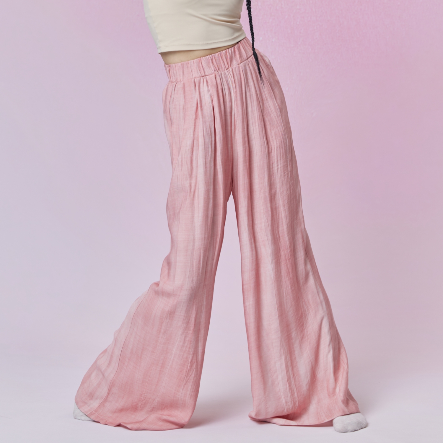 初衣织梦樱落水纹阔腿裤古典舞服现代舞服练功裤显瘦跳舞