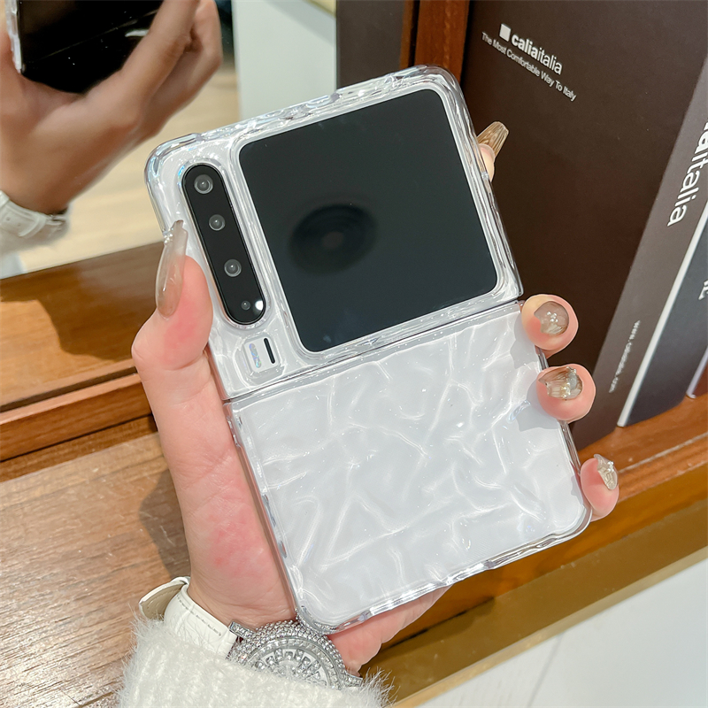 适用华为purax手机壳透明水波纹三星小米OPPO荣耀折叠女款保护套