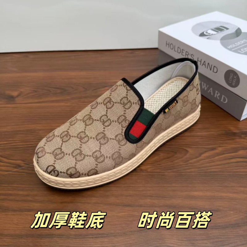 2025新款潮鞋老北京布鞋男款一脚蹬休闲风舒适透气百搭夏季懒人鞋