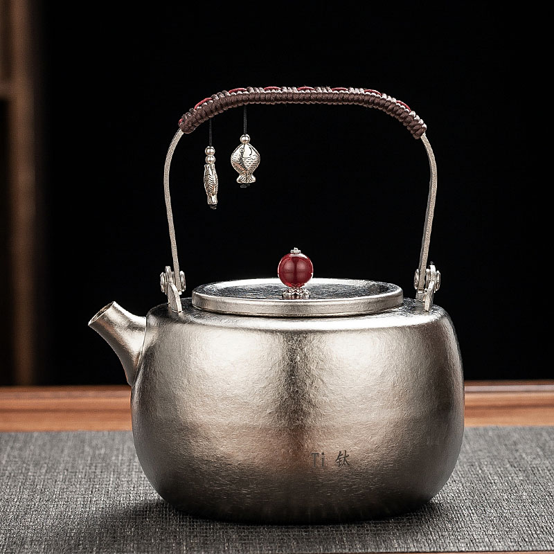 叙锦纯钛煮水泡茶壶电磁炉专用平底烧水钛壶家用高档提梁壶电陶炉
