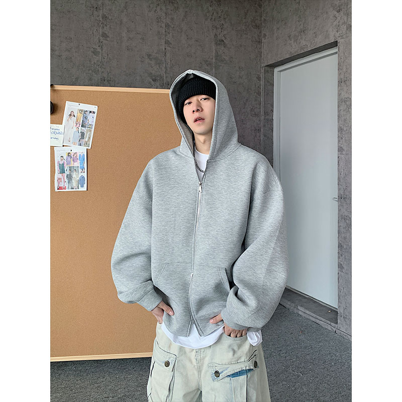 新款空气层卫衣开衫连帽休闲上衣宽松长袖情侣百搭秋季kqks10