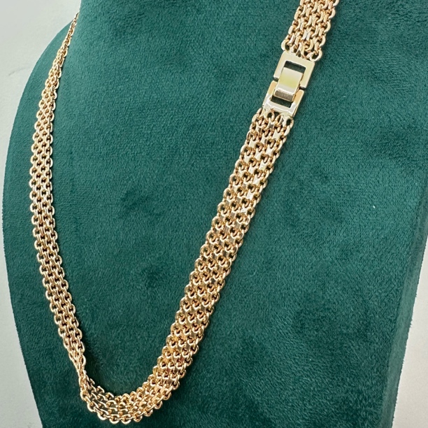 铜合金项链 新款四排拼接项链