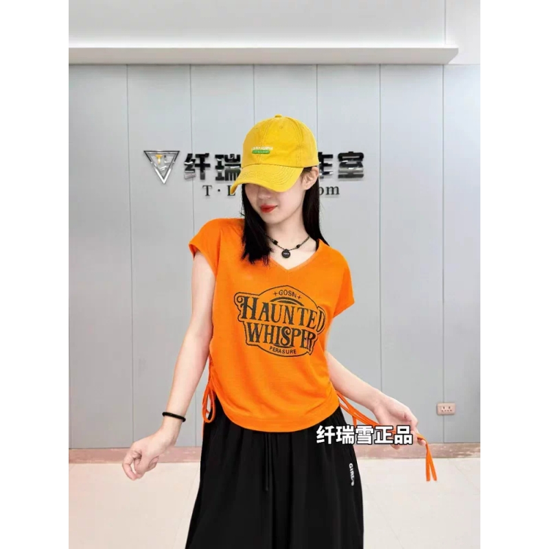 广场舞新品【521款T恤单品】冰棉抽绳可调节宽松时尚冰感舒适新款