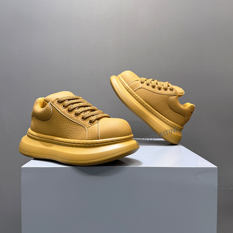 小白鞋2025秋冬新款时尚棉鞋休闲加绒皮面麦厚昆底增高男鞋老爹鞋