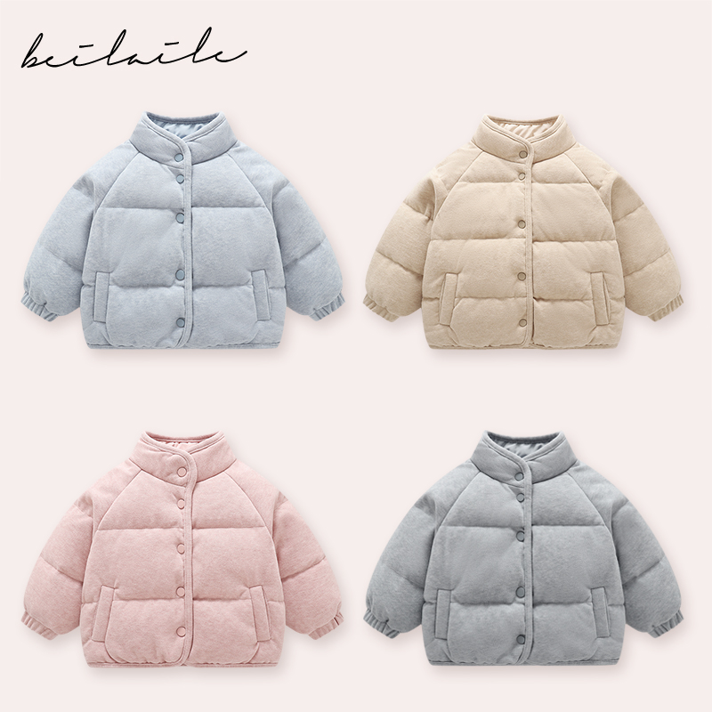 【糯米棉立领羽绒外套 】婴儿童衣服宝宝羽绒外套白鸭绒厚J21