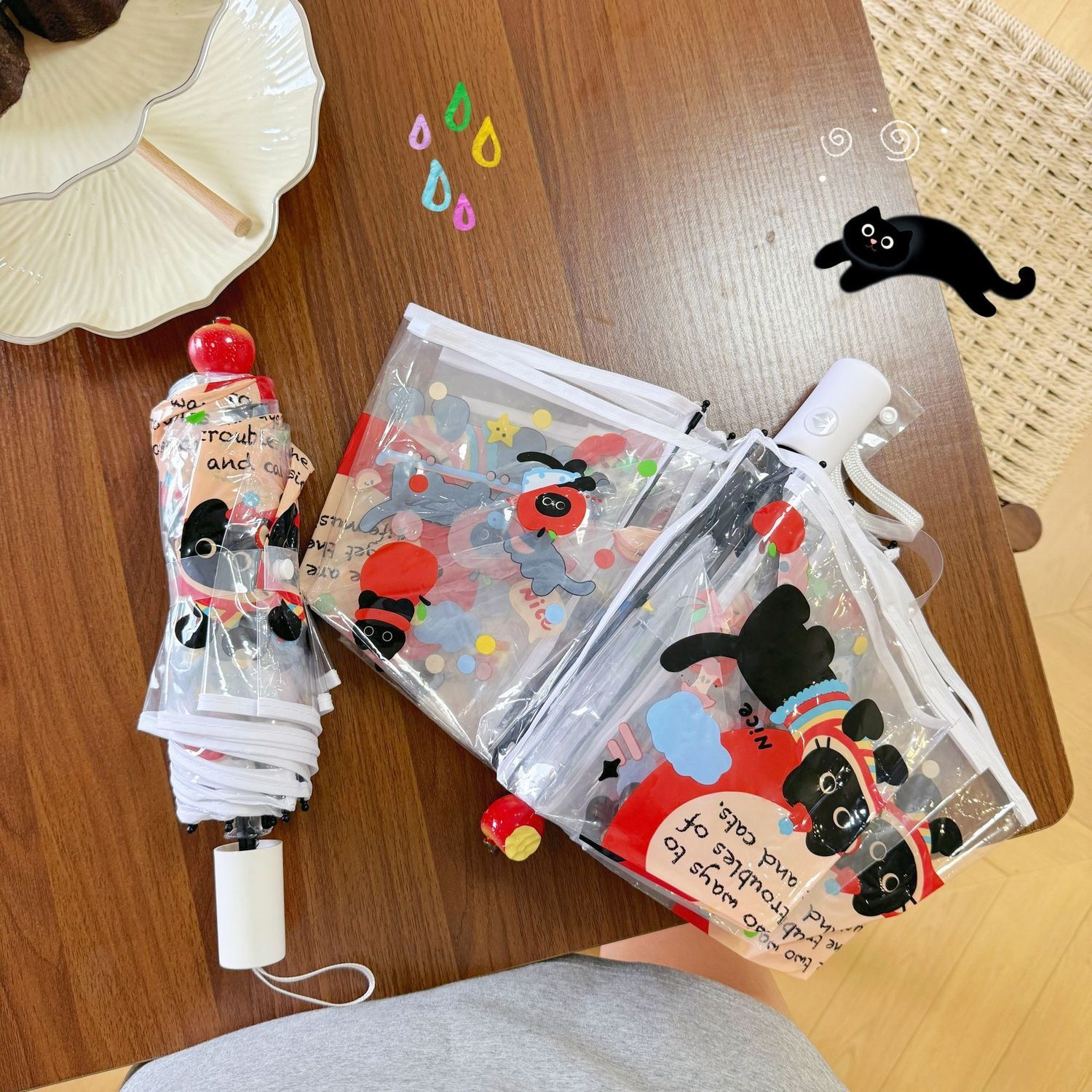 【吐司】苹果靴子折叠太阳伞可爱防晒遮阳伞高颜值紫外线晴雨两