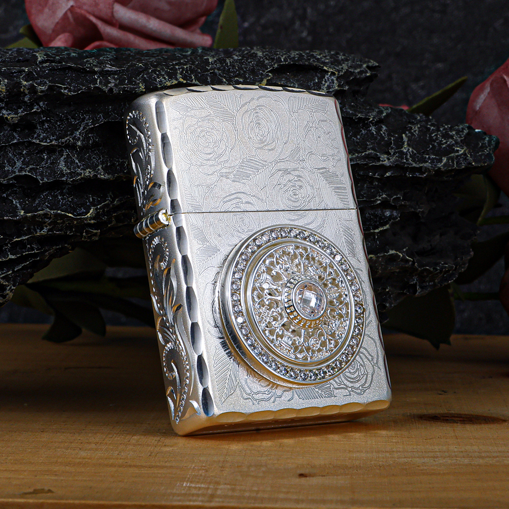 zippo打火机【玫瑰罗盘】贴章圣诞礼物礼品送礼官方正版时尚DYJ1