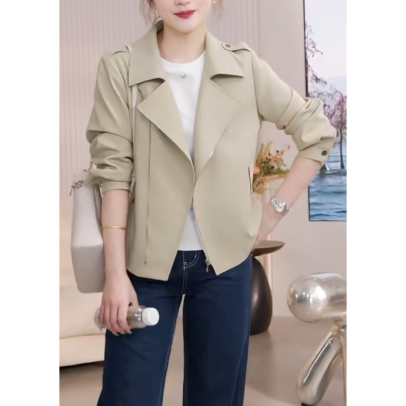 【清雨】2025年春款短款女装气质夹克小个子显瘦外套气质短风衣