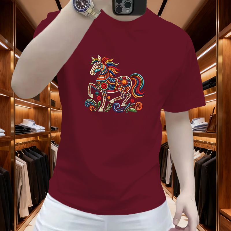 潮牌夏季纯棉短袖t袖男士2026新款时尚舒适透气圆领休闲装上衣男