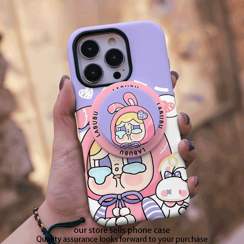 可怜兔兔哭娃磁吸菲林二合一手机壳适用16/15p卡通高级防摔保护套